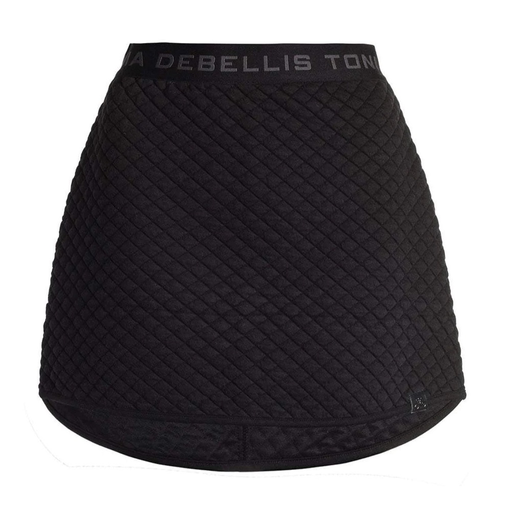 TONIA DEBELLIS Black Quilted Ski Skirt Size Small